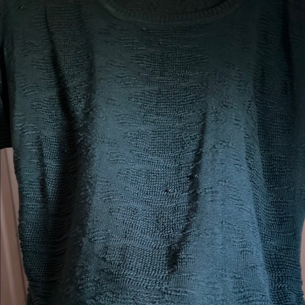 a.n.a Green Ruched Short Sleeve T-Shirt - Picture 2 of 10